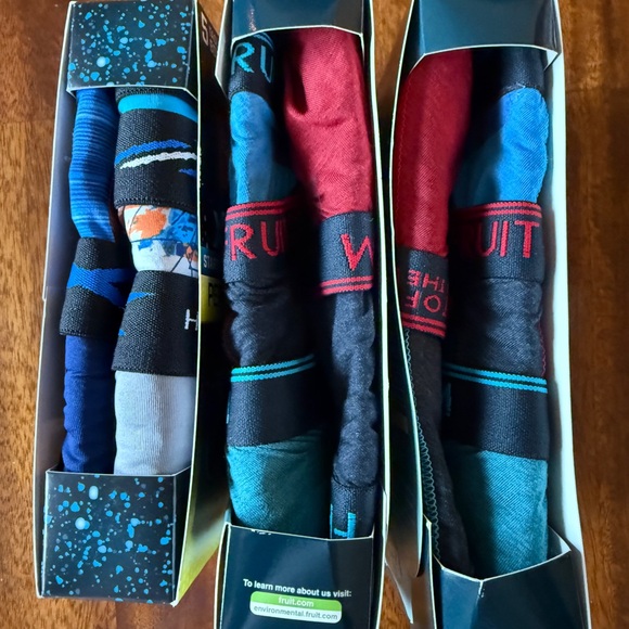 Fruit of the Loom and Hanes Boys Boxer Briefs - Blue and Red - Picture 3 of 3